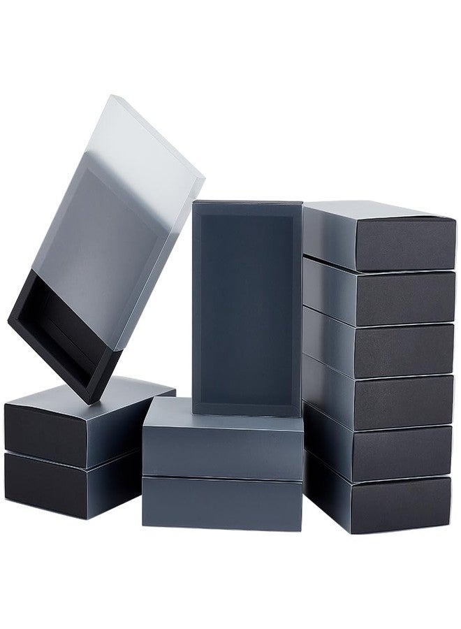 بينيكريت علبة هدايا من ورق كرافت أسود من بينيكريت، 12 قطعة، علبة هدايا بغطاء بلاستيكي شفاف مع نافذة زجاجية مصنفرة من مادة PVC، مناسبة لتغليف هدايا المجوهرات والحلوى وتوزيعات الحفلات، 7 × 5 × 1.8 بوصة - Image 1